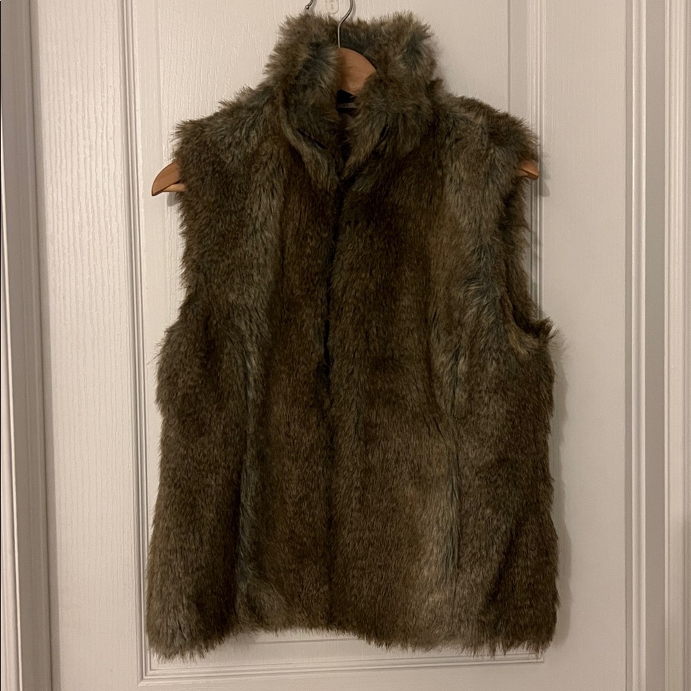 Tommy Hilfiger Brown Faux Fur Vest